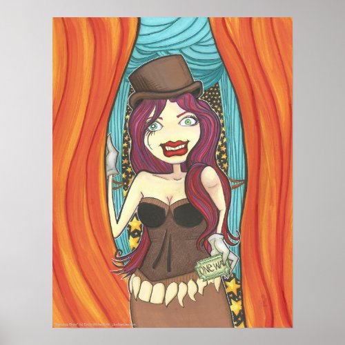 The Long Show Cartoon Fantasy Carnival Ticket Girl Poster