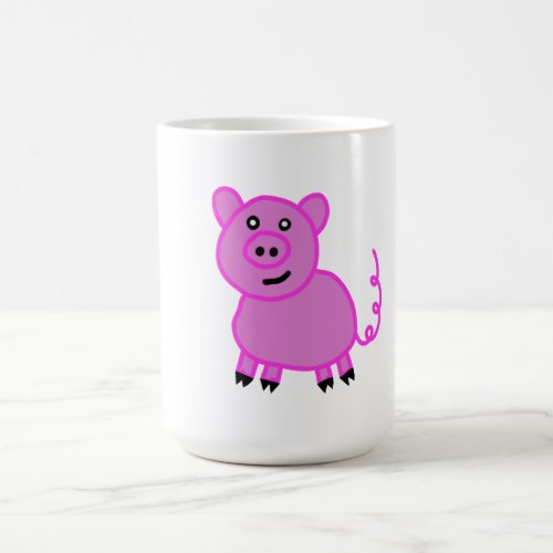 The Long Tailed Cute Pink Pig Coffee Mug