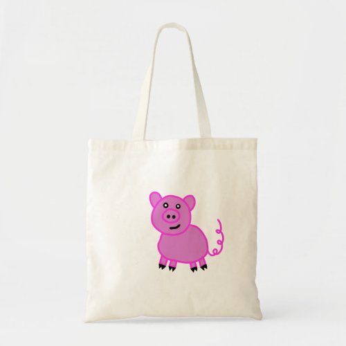 The Long Tailed Cute Pink Pig Tote Bag