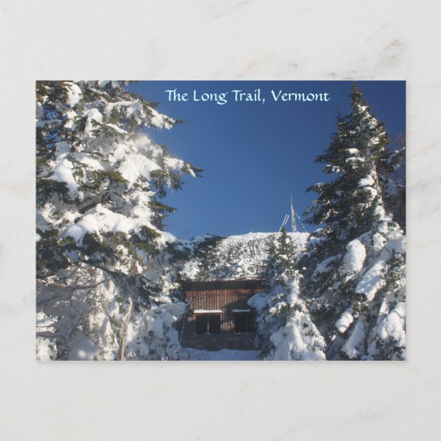 The Long Trail, Vermont in Winter Postcard (Front)
