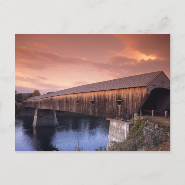 The longest covered bridge in the United States Postcard (Front)