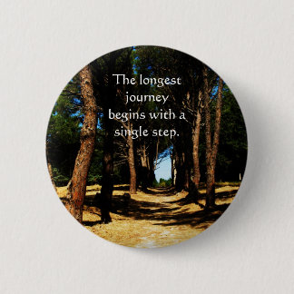 The longest journey begins with a single step pinback button