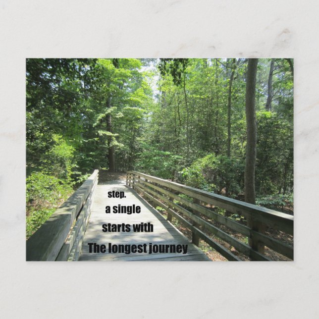 The longest journey starts with a single step. postcard (Front)