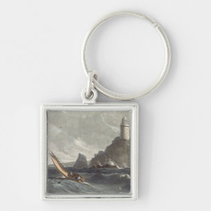 The longships lighthouse of Lands End, Cornwall, f Keychain