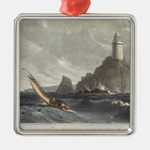 The longships lighthouse of Lands End Cornwall f Metal Ornament