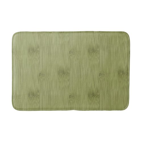 The Look of Bamboo in Olive Moss Green Wood Grain Bathroom Mat