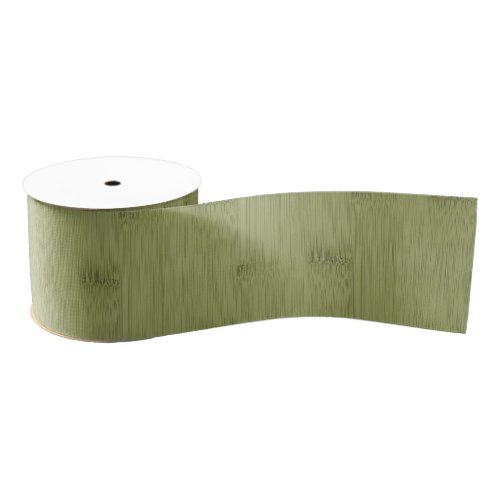 The Look of Bamboo in Olive Moss Green Wood Grain Grosgrain Ribbon