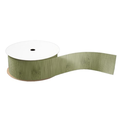 The Look of Bamboo in Olive Moss Green Wood Grain Grosgrain Ribbon