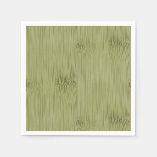 The Look of Bamboo in Olive Moss Green Wood Grain Napkins