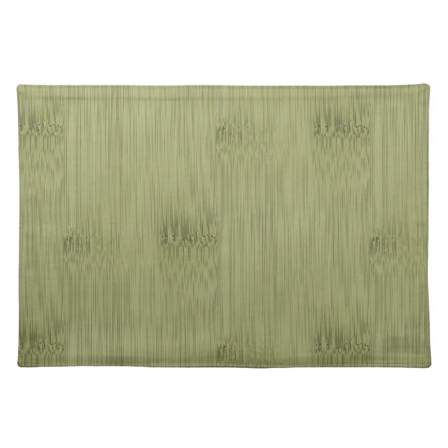The Look of Bamboo in Olive Moss Green Wood Grain Placemat (Front)