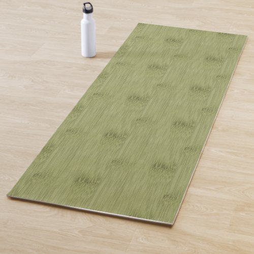The Look of Bamboo in Olive Moss Green Wood Grain Yoga Mat