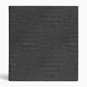 The Look of Black Realistic Alligator Skin 3 Ring Binder