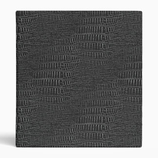 The Look of Black Realistic Alligator Skin 3 Ring Binder