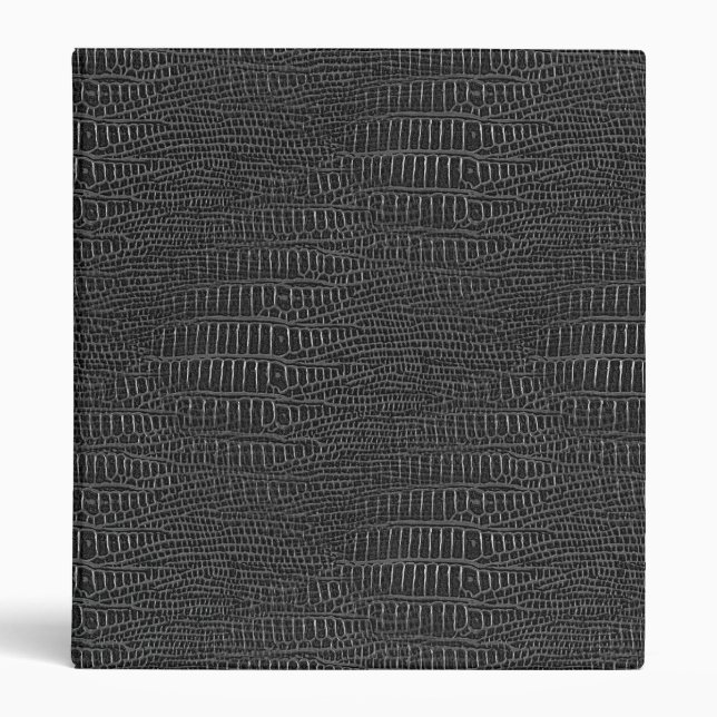 The Look of Black Realistic Alligator Skin 3 Ring Binder (Front)
