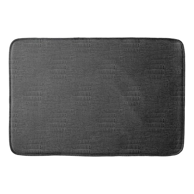 The Look of Black Realistic Alligator Skin Bathroom Mat (Front)