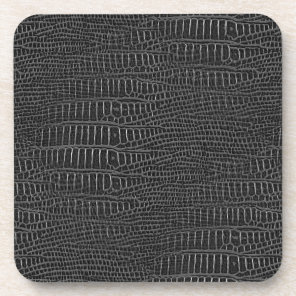 The Look of Black Realistic Alligator Skin Beverage Coaster