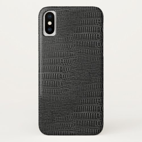 The Look of Black Realistic Alligator Skin iPhone X Case