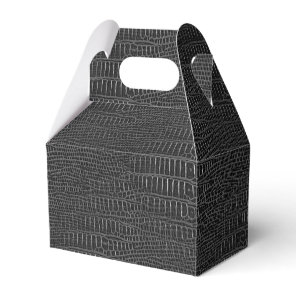 The Look of Black Realistic Alligator Skin Favor Boxes