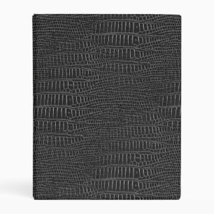 The Look of Black Realistic Alligator Skin Mini Binder