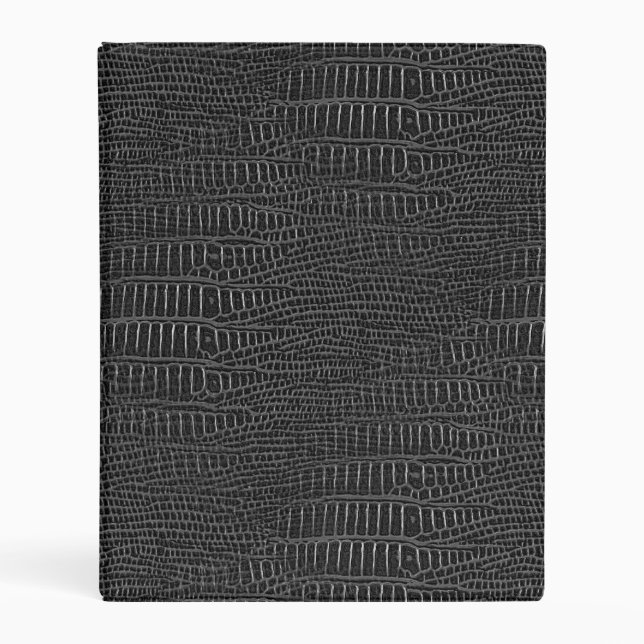 The Look of Black Realistic Alligator Skin Mini Binder (Front)