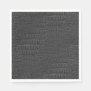 The Look of Black Realistic Alligator Skin Paper Napkins