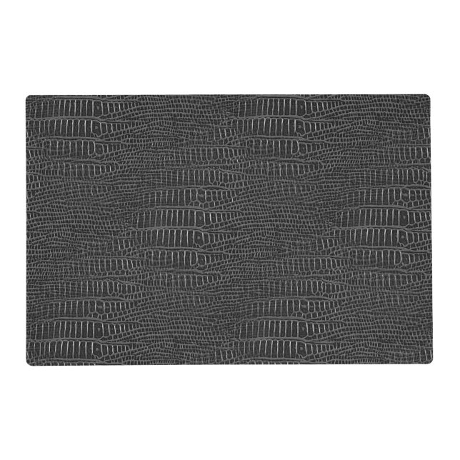 The Look of Black Realistic Alligator Skin Placemat (Front)