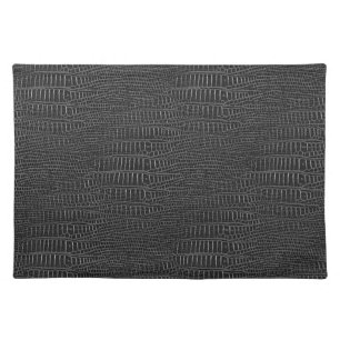The Look of Black Realistic Alligator Skin Placemat