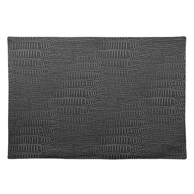 The Look of Black Realistic Alligator Skin Placemat (Front)