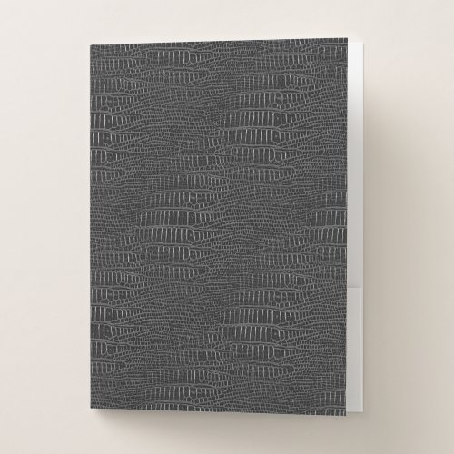 The Look of Black Realistic Alligator Skin Pocket Folder