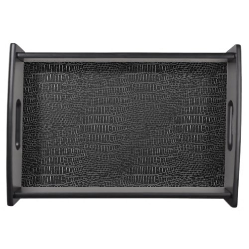 The Look of Black Realistic Alligator Skin Serving Tray