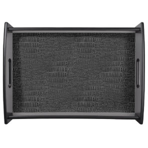 The Look of Black Realistic Alligator Skin Serving Tray
