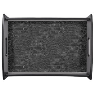 The Look of Black Realistic Alligator Skin Serving Tray