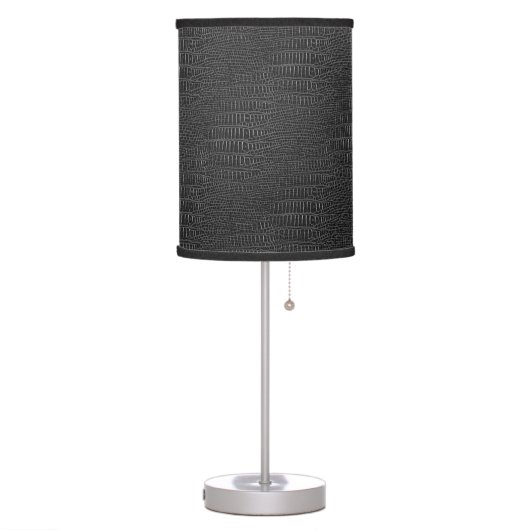 The Look of Black Realistic Alligator Skin Table Lamp (Left)