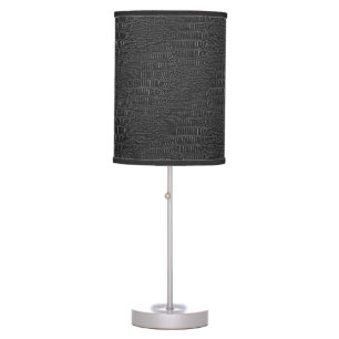 The Look of Black Realistic Alligator Skin Table Lamp