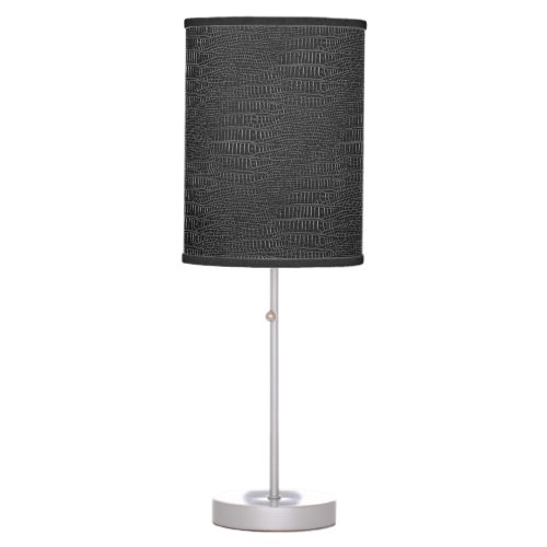 The Look of Black Realistic Alligator Skin Table Lamp