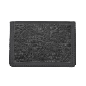 The Look of Black Realistic Alligator Skin Trifold Wallet