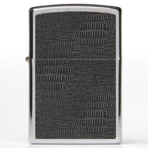 The Look of Black Realistic Alligator Skin Zippo Lighter