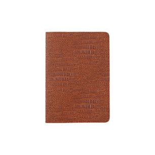 The Look of Brown Realistic Alligator Skin Passport Holder