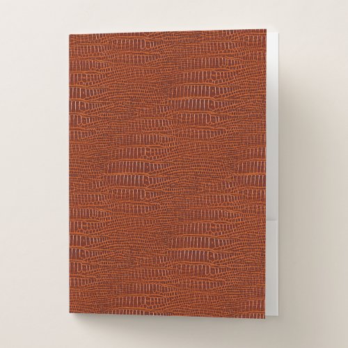 The Look of Brown Realistic Alligator Skin Pocket Folder