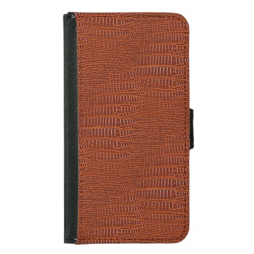 The Look of Brown Realistic Alligator Skin Wallet Phone Case For Samsung Galaxy S5