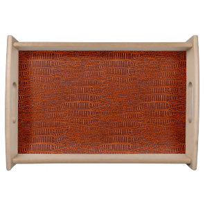 The Look of Brown Realistic Alligator Skin Serving Tray