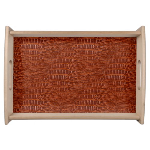 The Look of Brown Realistic Alligator Skin Serving Tray