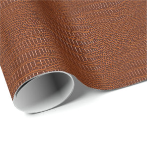 The Look of Brown Realistic Alligator Skin Wrapping Paper