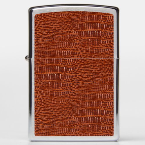 The Look of Brown Realistic Alligator Skin Zippo Lighter