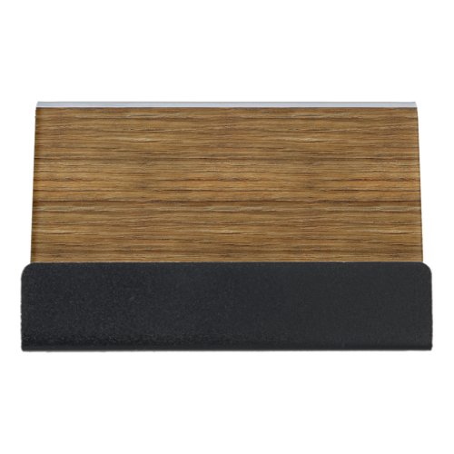 The Look of Driftwood Oak Wood Grain Texture Desk Business Card Holder