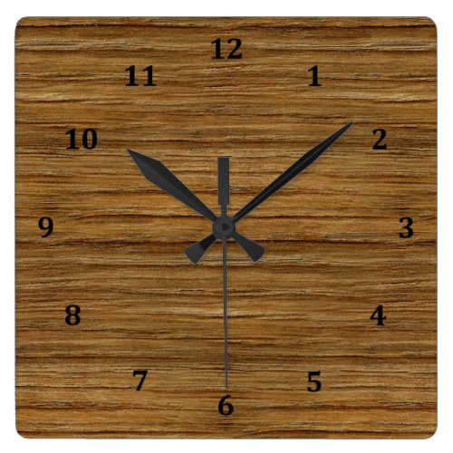 The Look of Driftwood Oak Wood Grain Texture Square Wall Clock