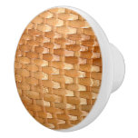 The Look of Lacquer Wicker Basketweave Texture Ceramic Knob