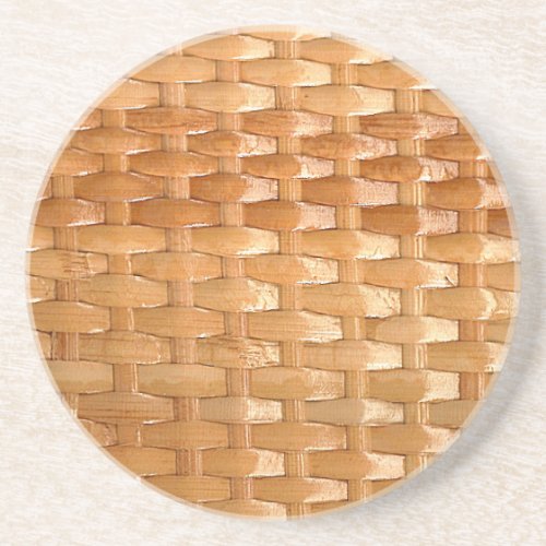 The Look of Lacquer Wicker Basketweave Texture Drink Coaster