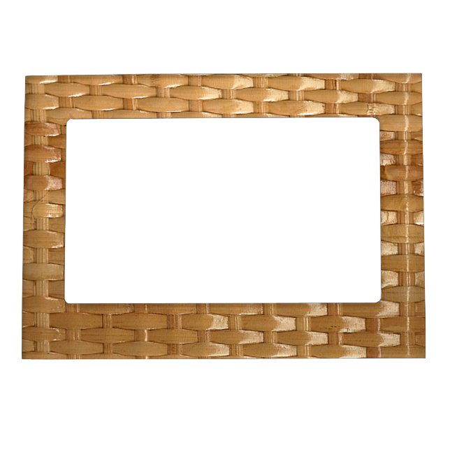 The Look of Lacquer Wicker Basketweave Texture Magnetic Photo Frame (Front)