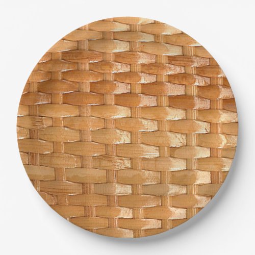 The Look of Lacquer Wicker Basketweave Texture Paper Plates